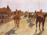 Germain Hilaire Edgard Degas Race Horses before the Stands oil on canvas